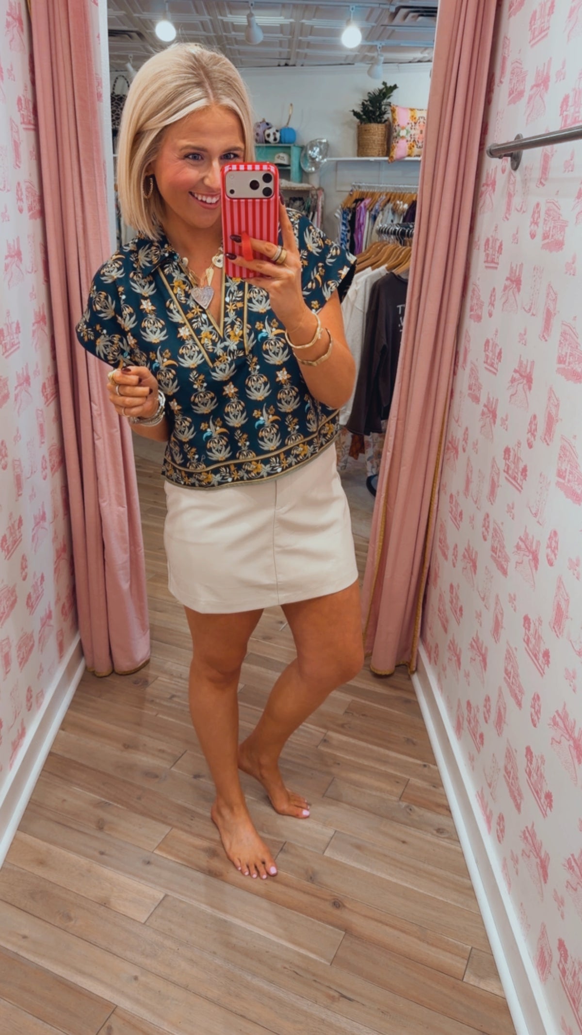 FRANCESCA FAUX LEATHER SKIRT - IVORY