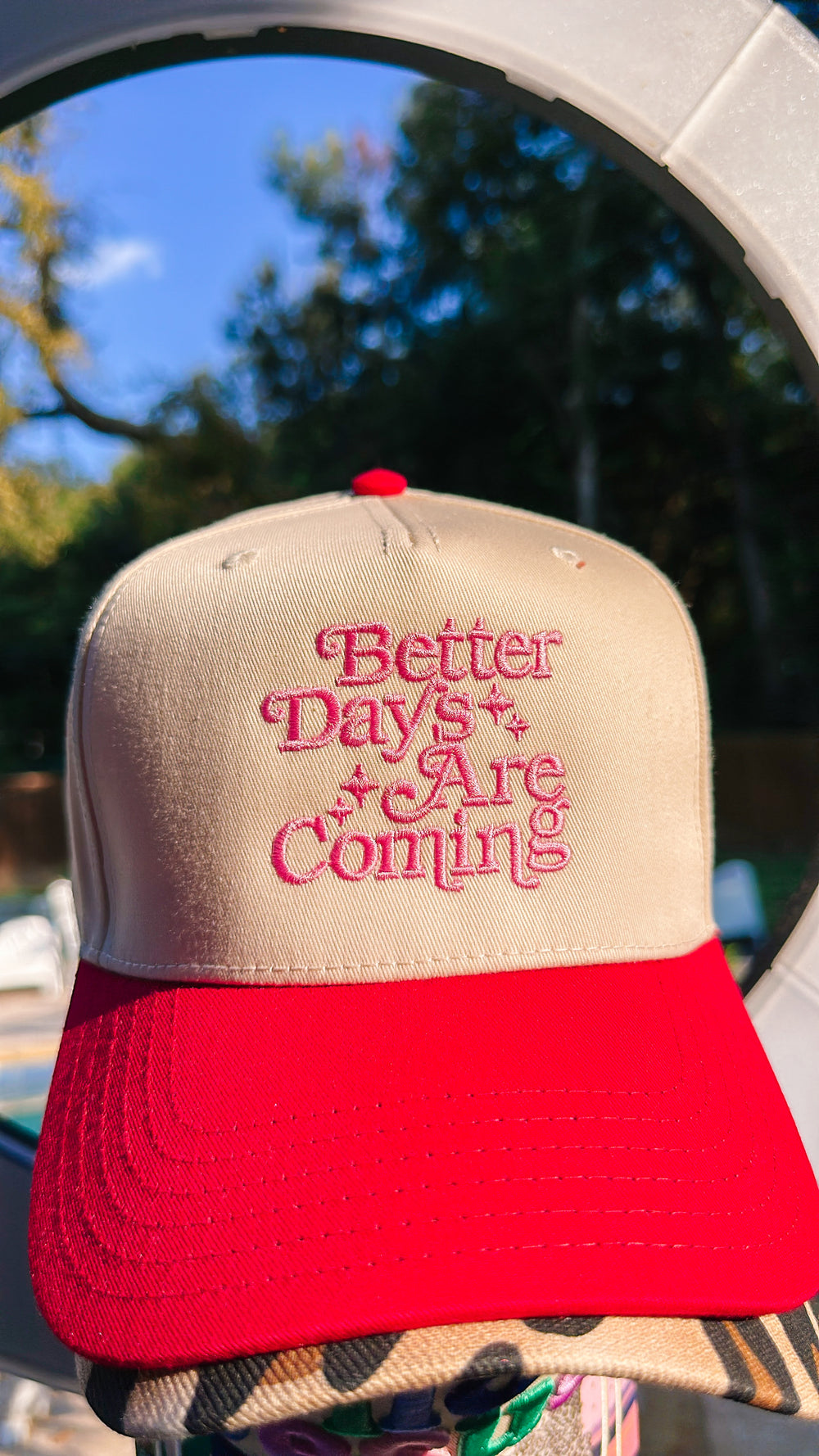 BETTER DAYS ARE COMING CANVAS TRUCKER HAT