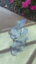 JOANIE FLORAL JEWEL JELLY SANDAL - CLEAR