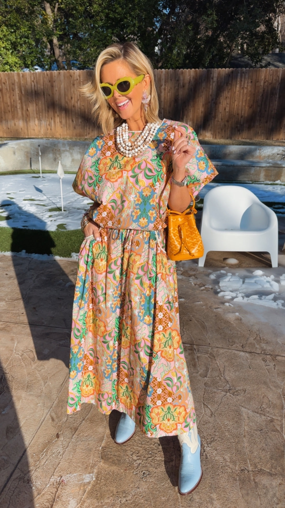 THIS FLORAL OF MINE PATTERN PLAY MIDI SKIRT SET