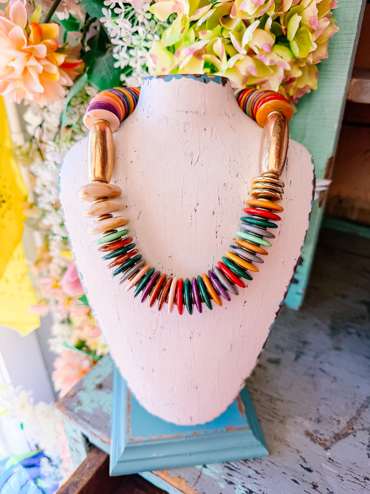 DANIELA DISC GOLD NECKLACE - MULTI