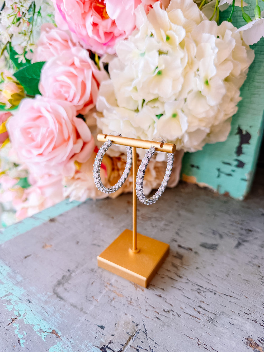 CRYSTAL LUXE HOOP - SILVER
