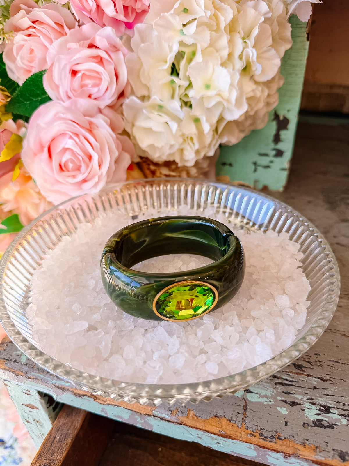 THE GEMMA GEMSTONE BRACELET - OLIVE
