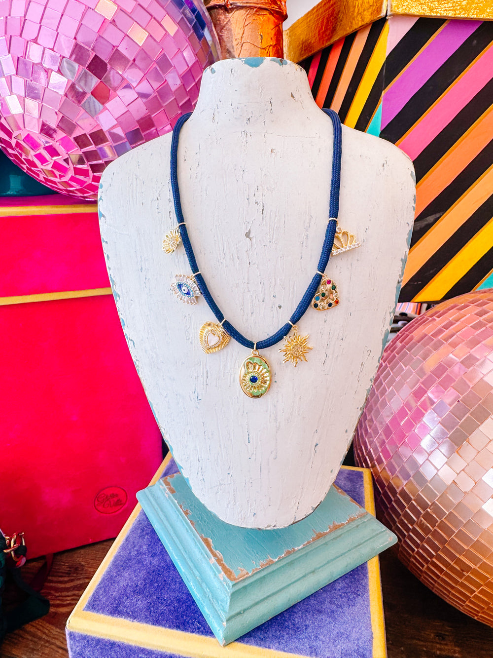 CORRINE ROPE NECKLACE - NAVY