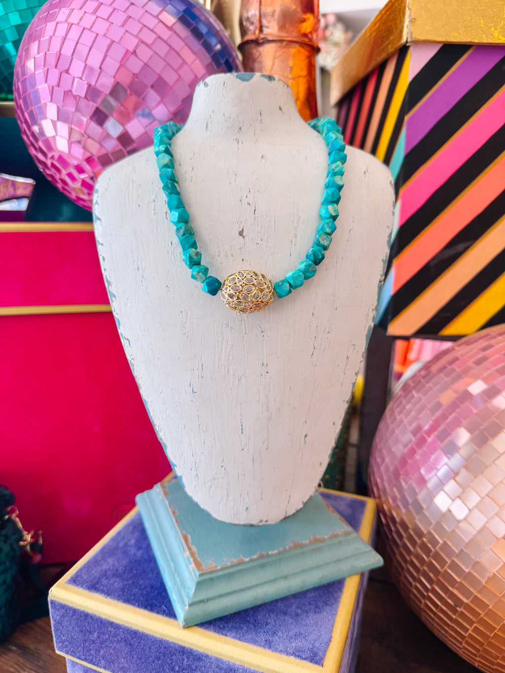 CHELSIE STONE NECKLACE - TURQUOISE