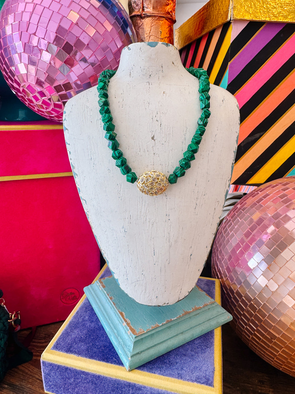 CHELSIE STONE NECKLACE - MALACHITE