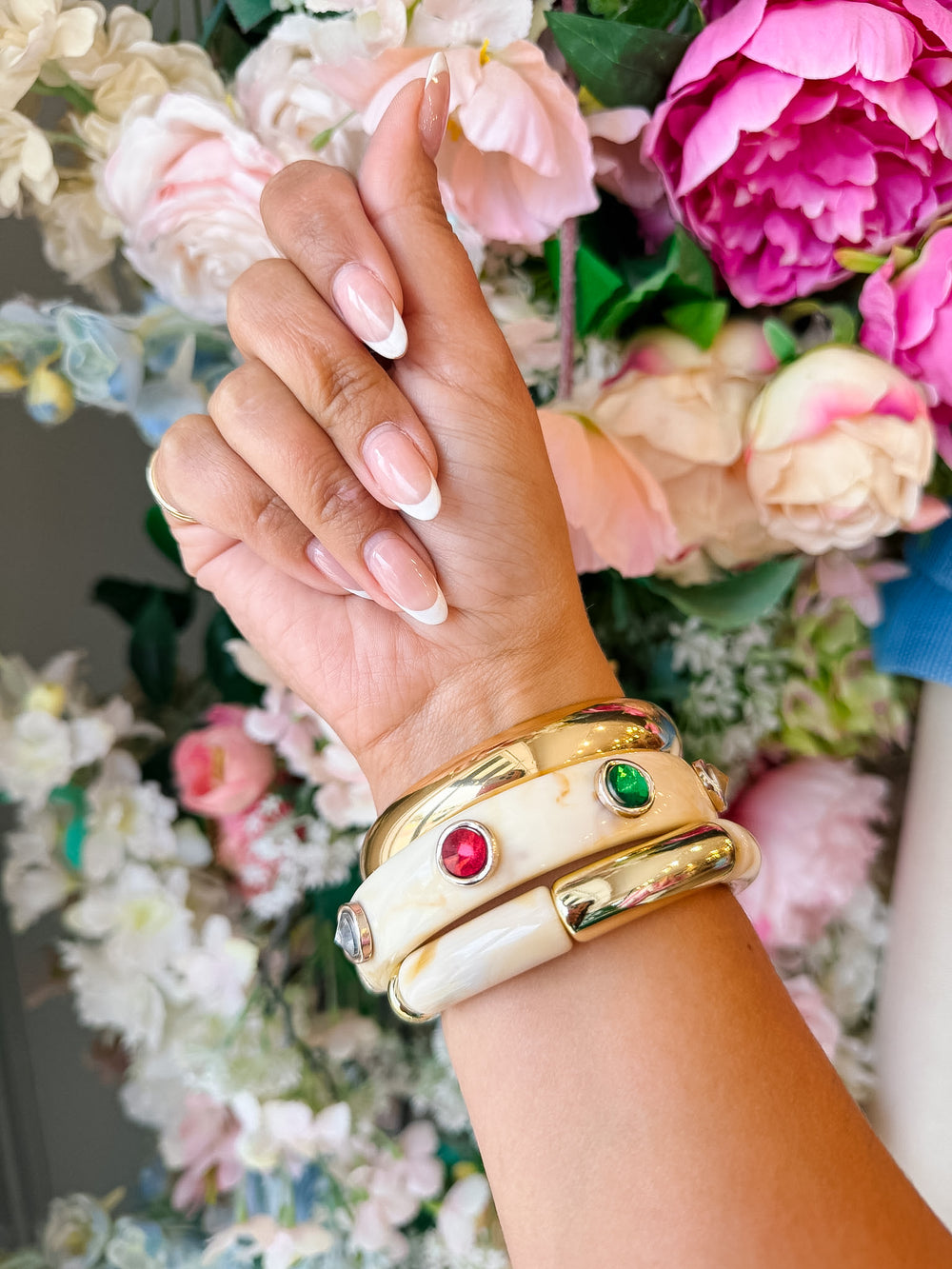 THRICE AS NICE BANGLE SET - IVORY