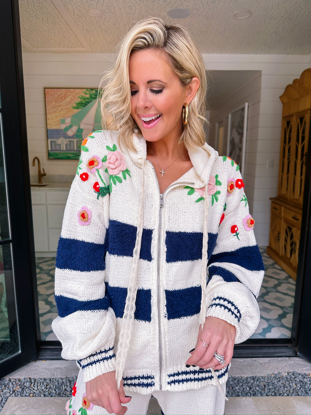 BLOOM OUT LOUD STRIPE PANT SET