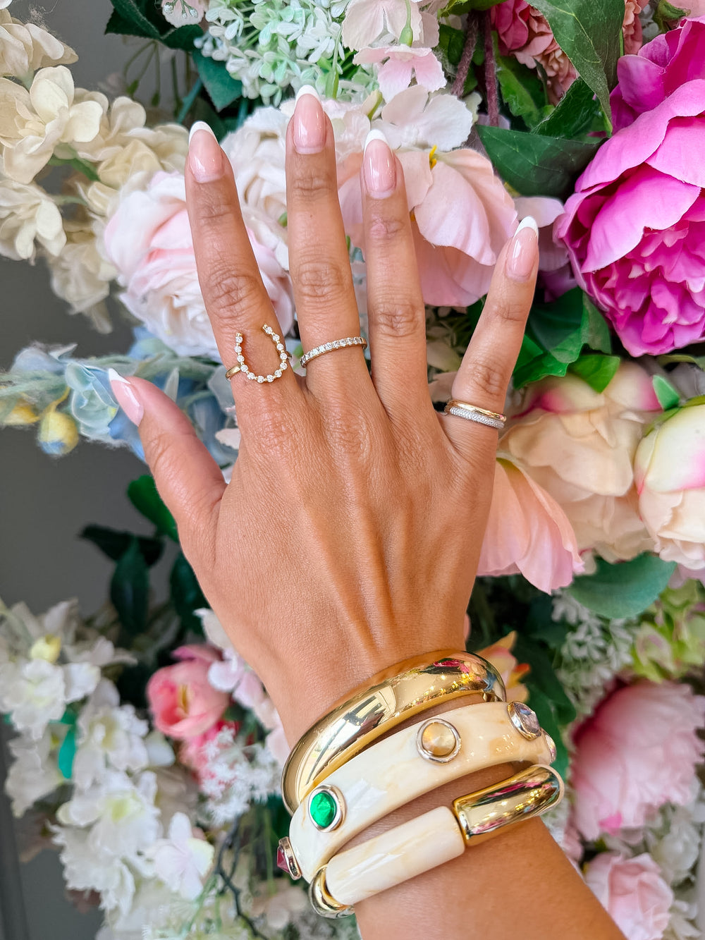 THRICE AS NICE BANGLE SET - IVORY