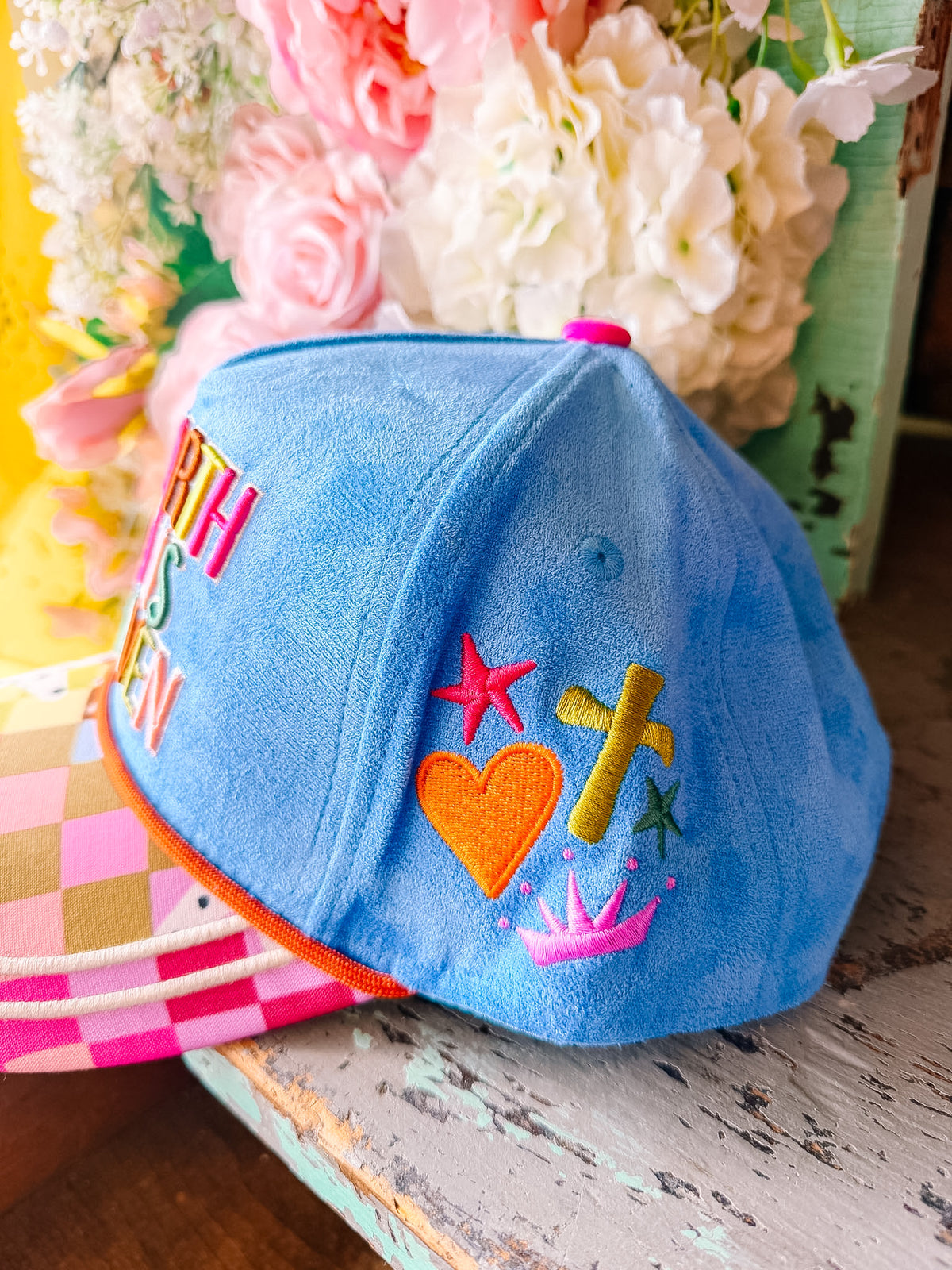 ON EARTH AS IT IS IN HEAVEN PATTERN PLAY TRUCKER HAT