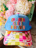 ON EARTH AS IT IS IN HEAVEN PATTERN PLAY TRUCKER HAT
