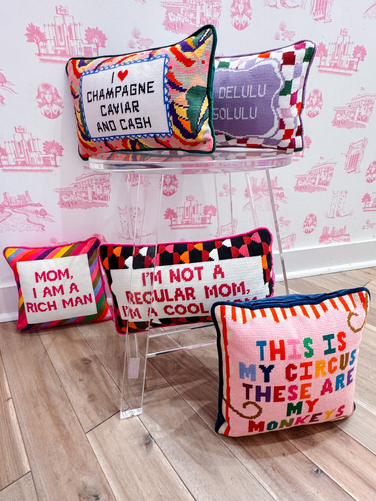 COOL MOM NEEDLEPOINT PILLOW