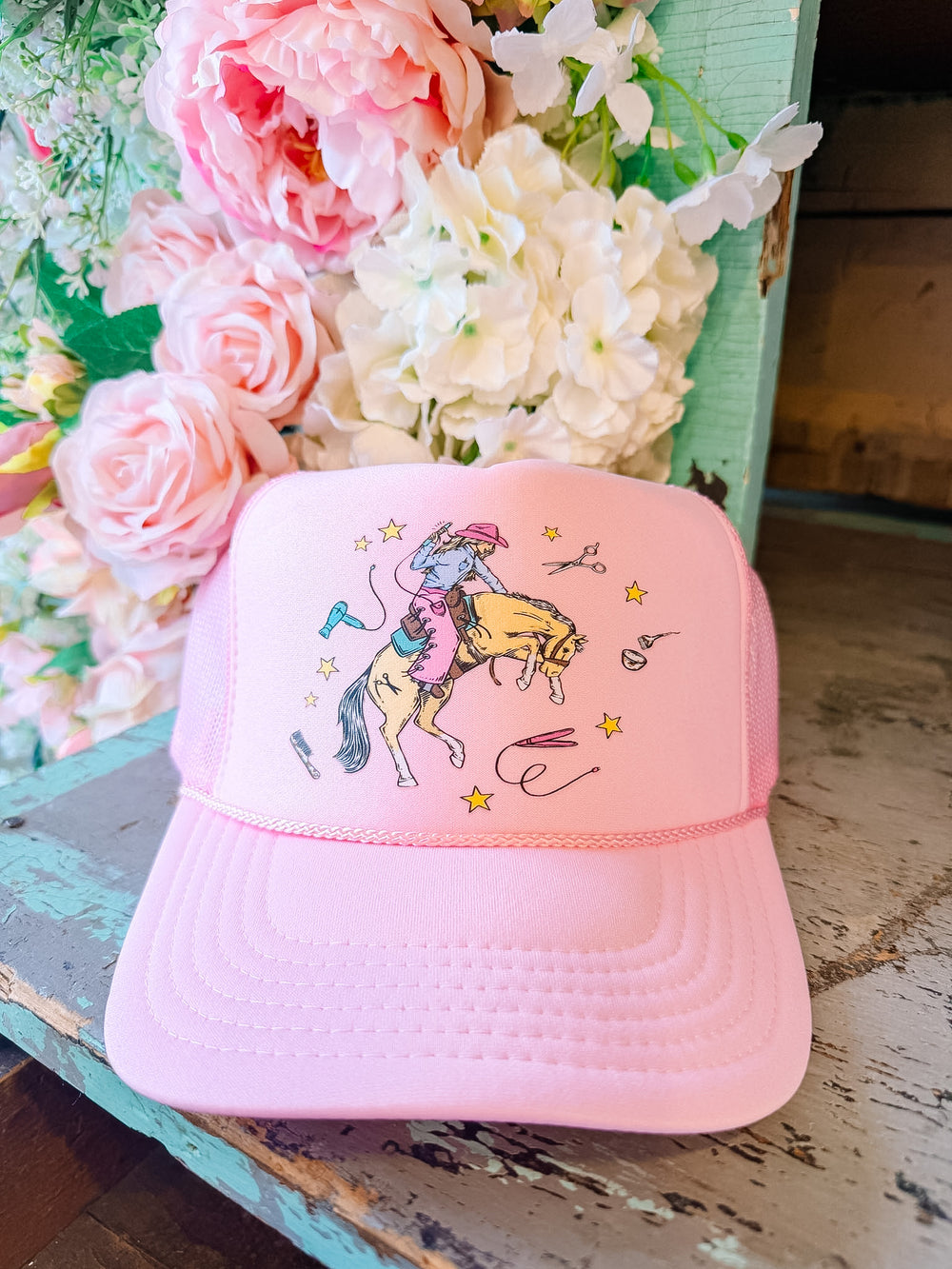BOUJEE COWGIRL TRUCKER HAT - PINK