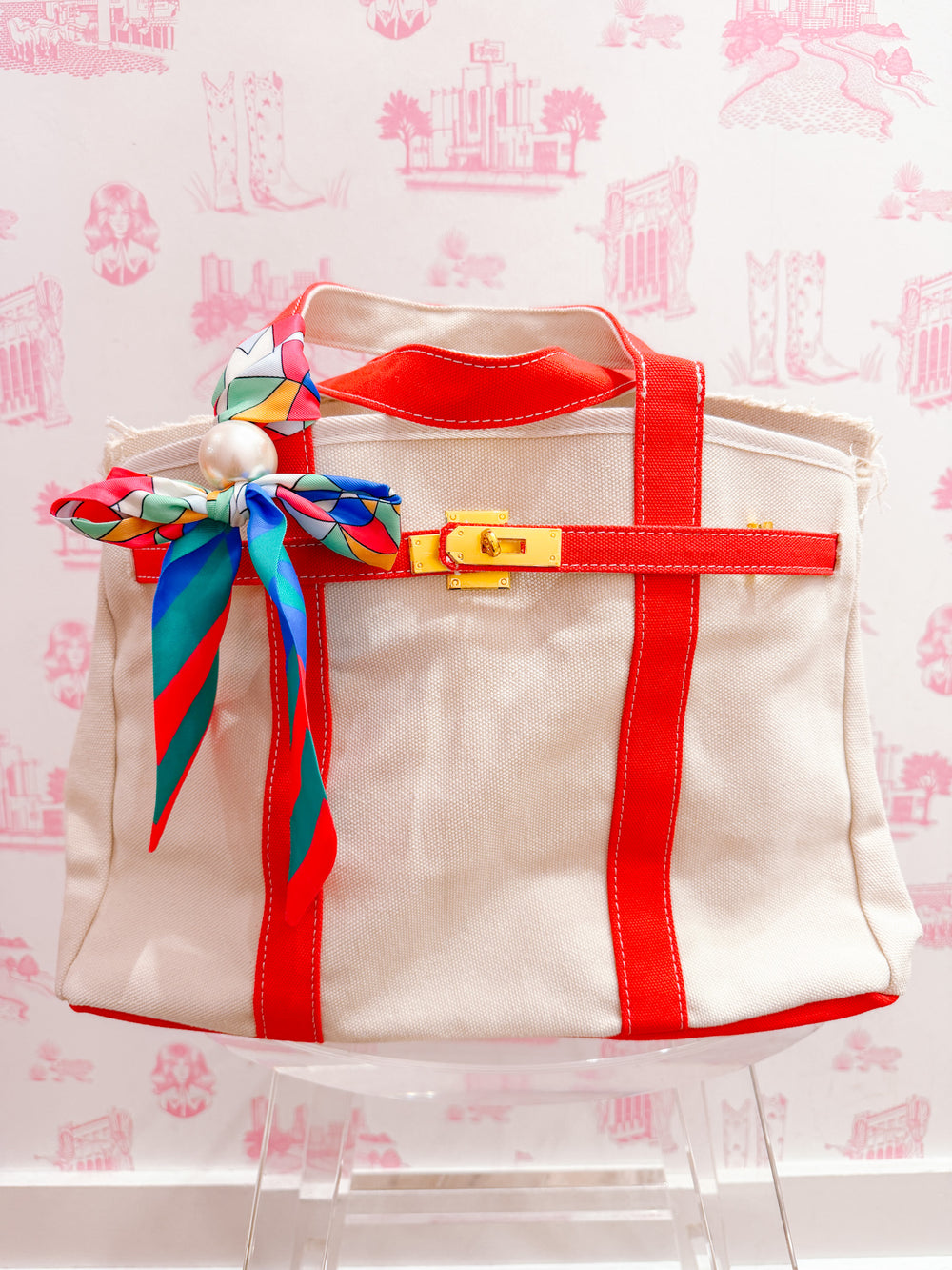 ROSITA PEARL SCARF TWILLY - BLUE