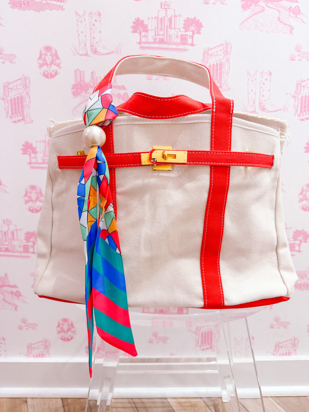 ROSITA PEARL SCARF TWILLY - BLUE