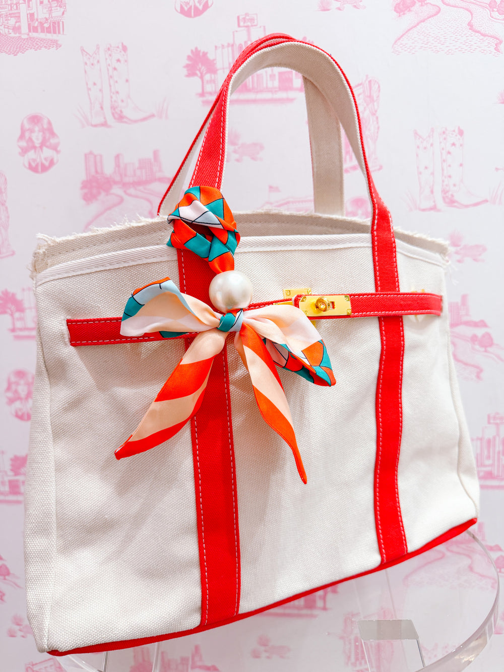 ROSITA PEARL SCARF TWILLY - ORANGE