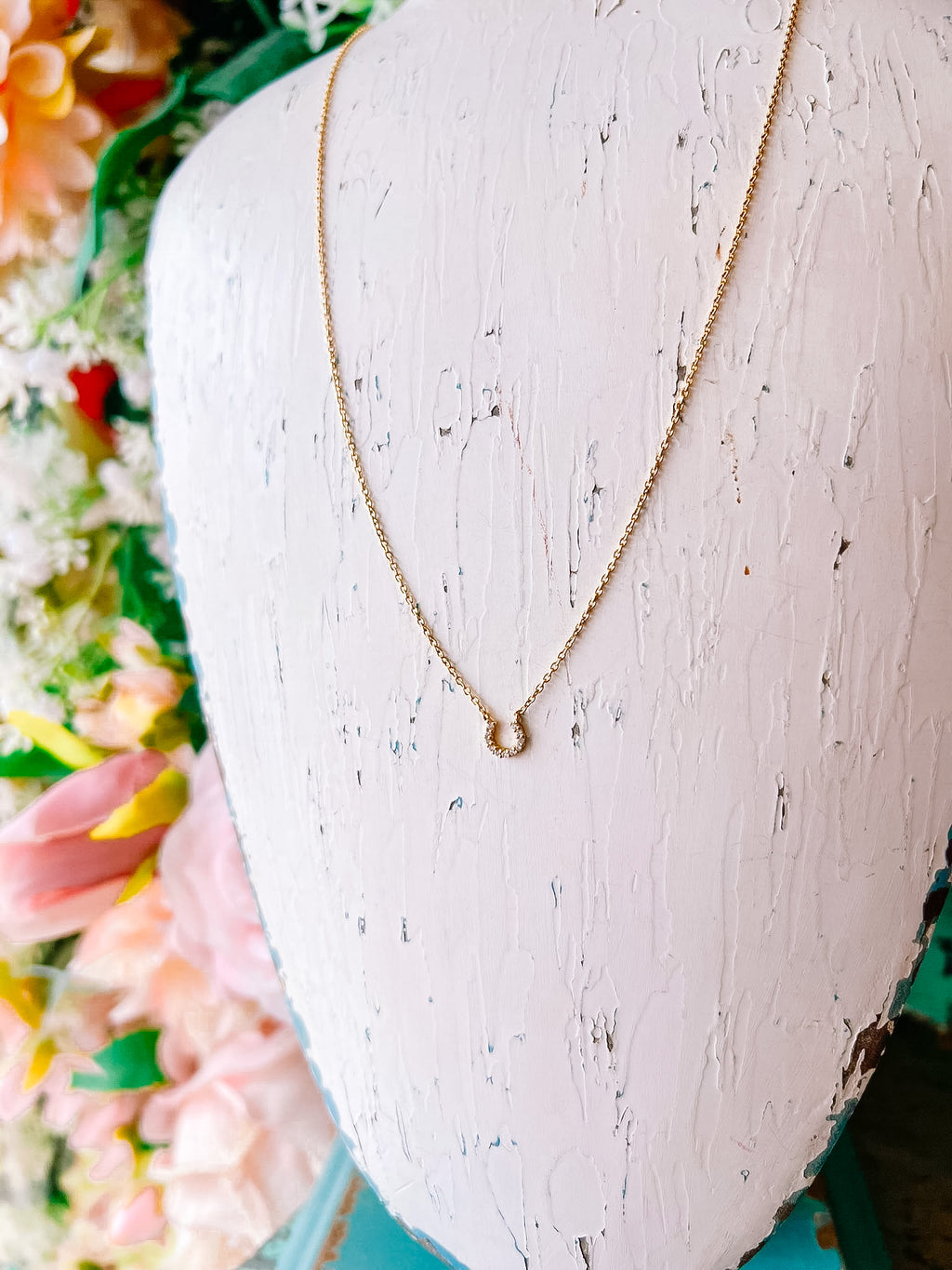 MICRO PAVE HORSESHOE NECKLACE