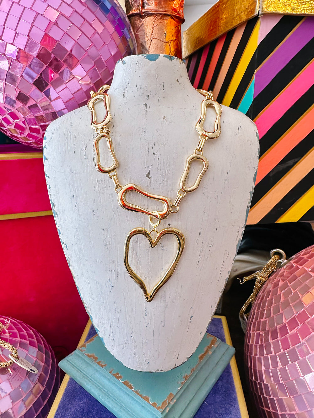 MANDY JUMBO HEART NECKLACE - GOLD
