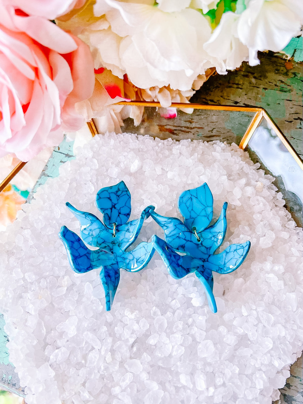 FLORA EARRINGS - DEEP TURQUOISE