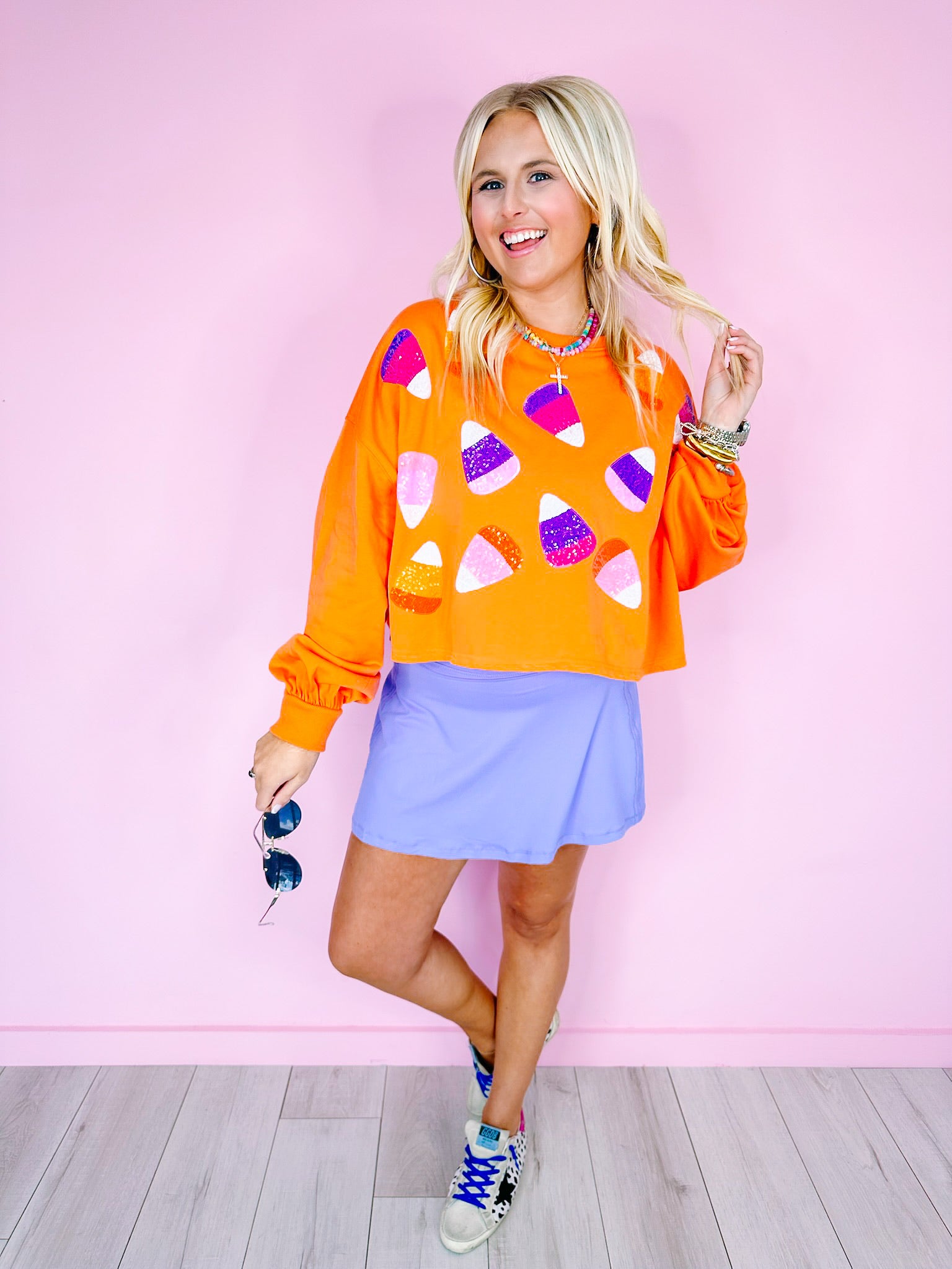 SWEETER THAN CANDY CORN SWEATSHIRT - ORANGE