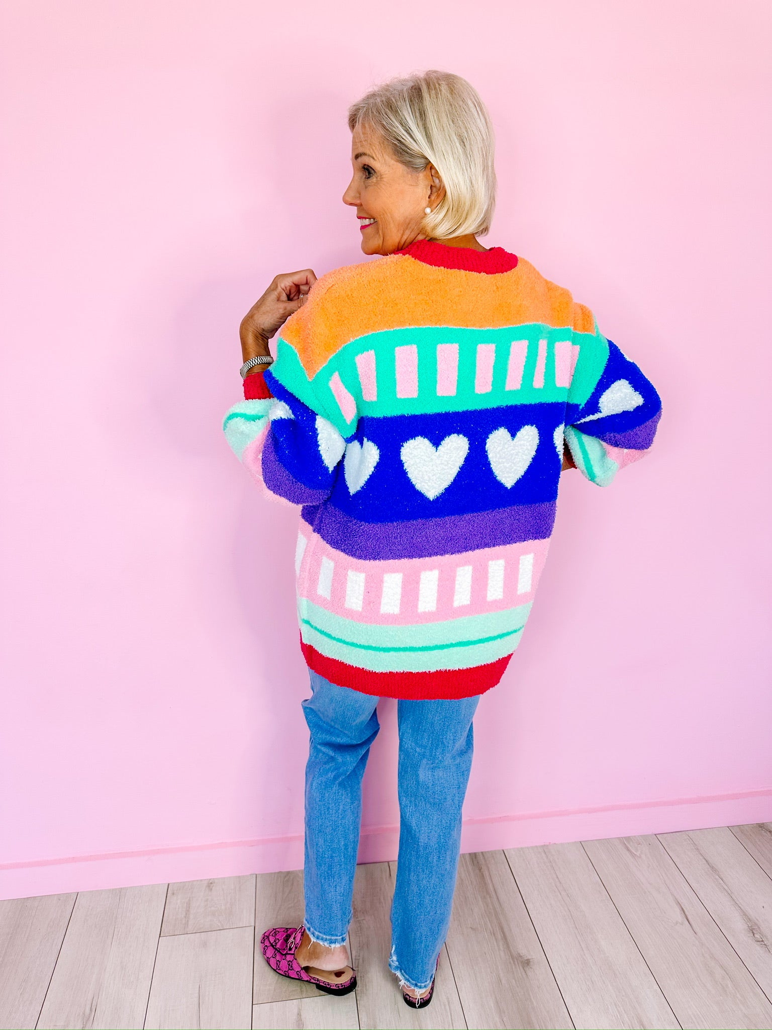 KIND HEART COLORBLOCK STRIPE SWEATER