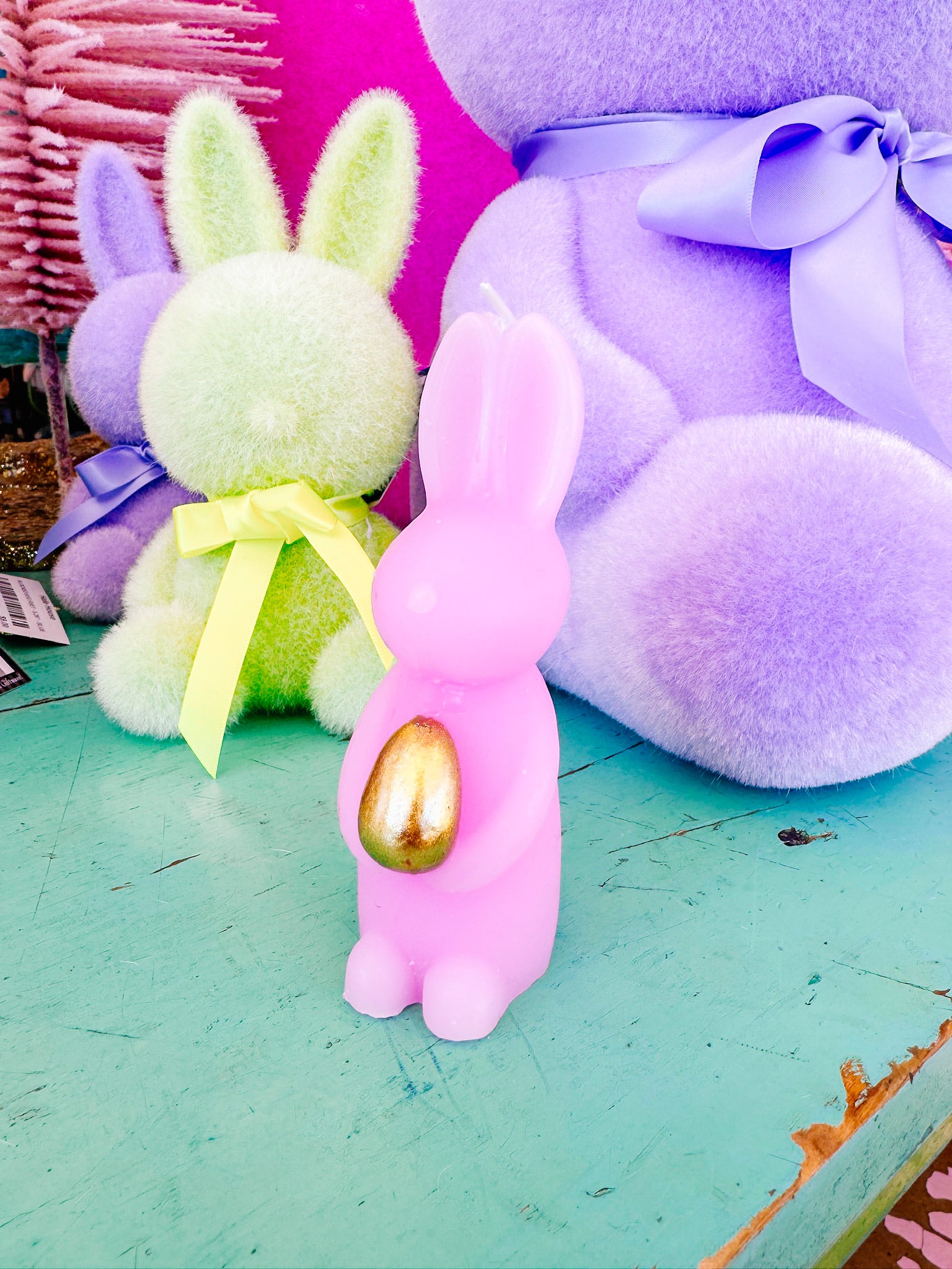 BUNNY GOLDEN EGG CANDLE - 6.25"