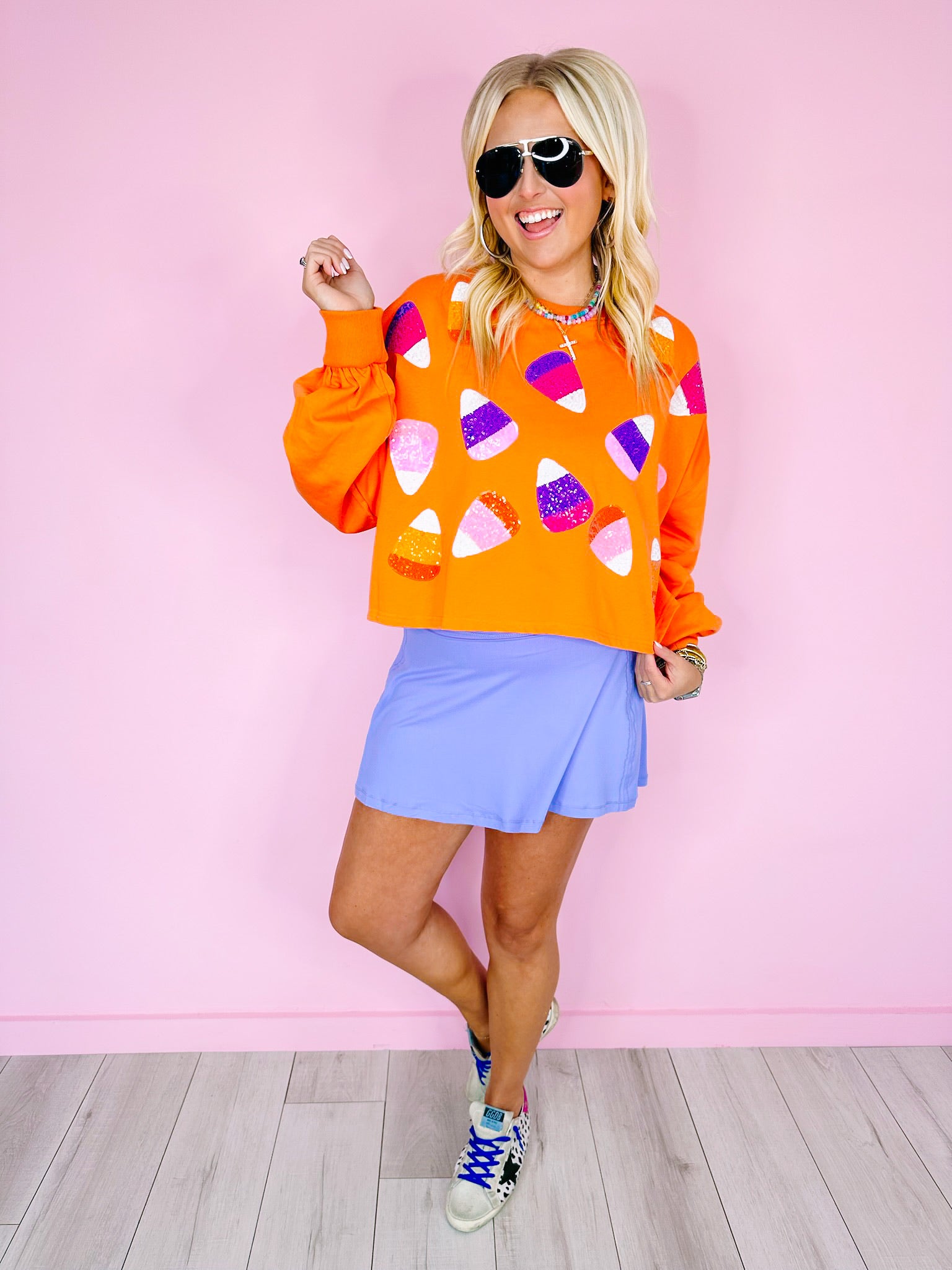 SWEETER THAN CANDY CORN SWEATSHIRT - ORANGE