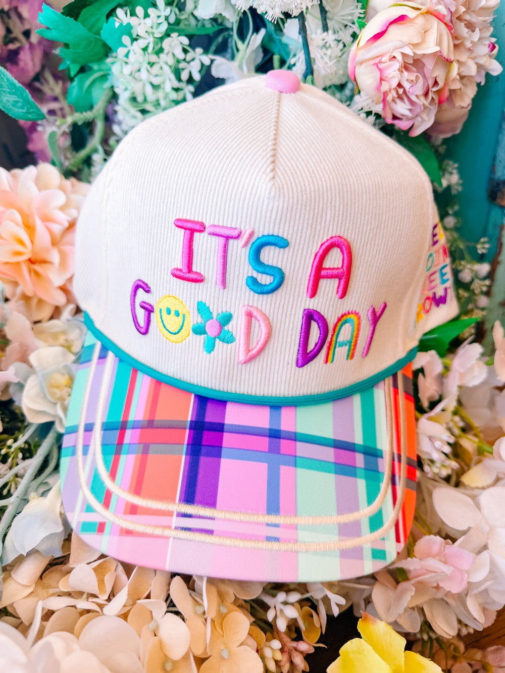 IT'S A GOOD DAY PATTERN PLAY CANVAS TRUCKER HAT