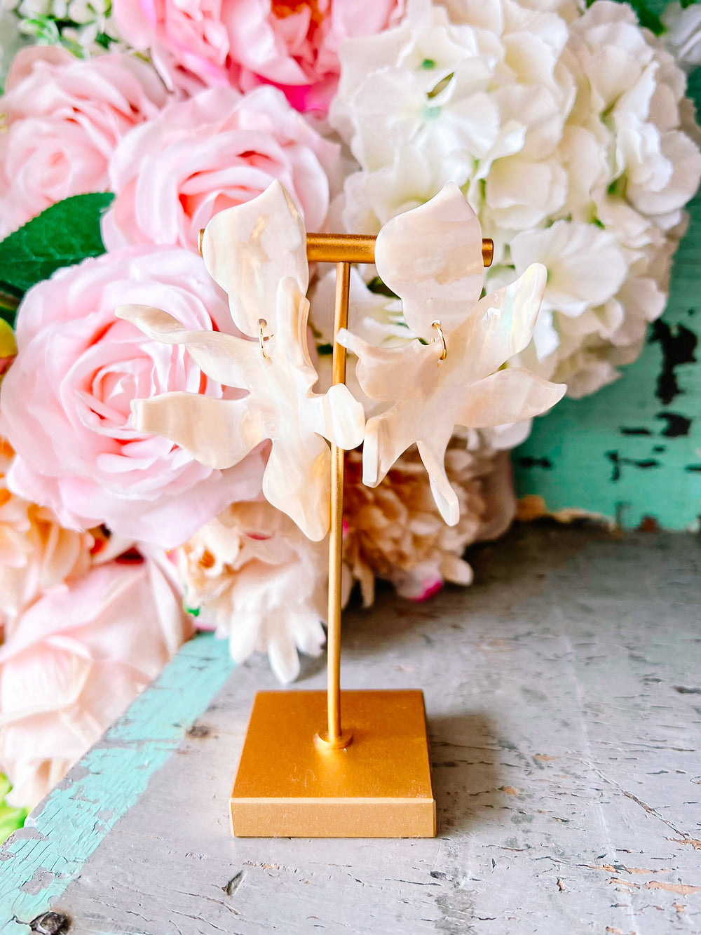 FLORA EARRINGS - CHAMPAGNE SPARKLE