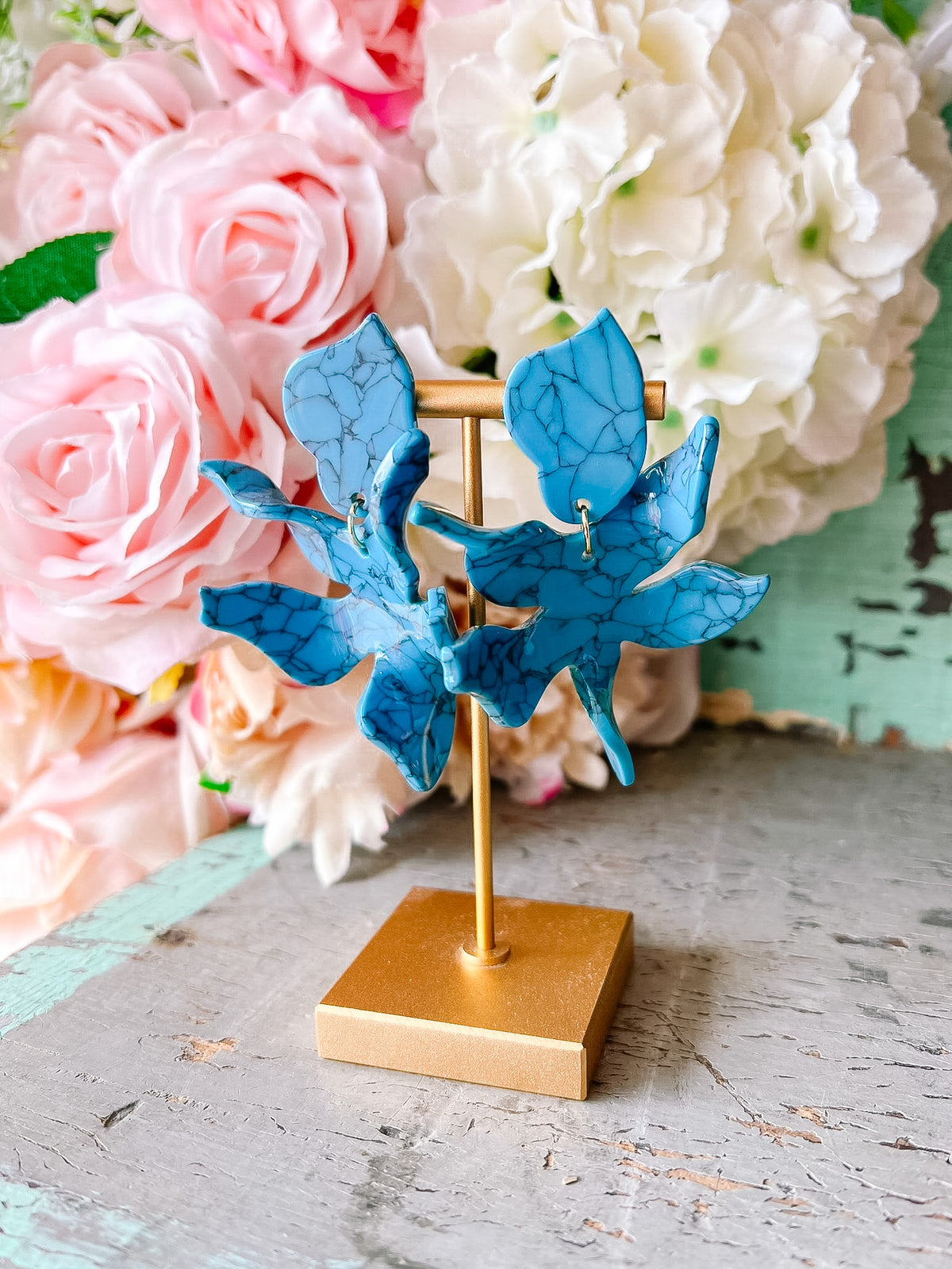 FLORA EARRINGS - DEEP TURQUOISE