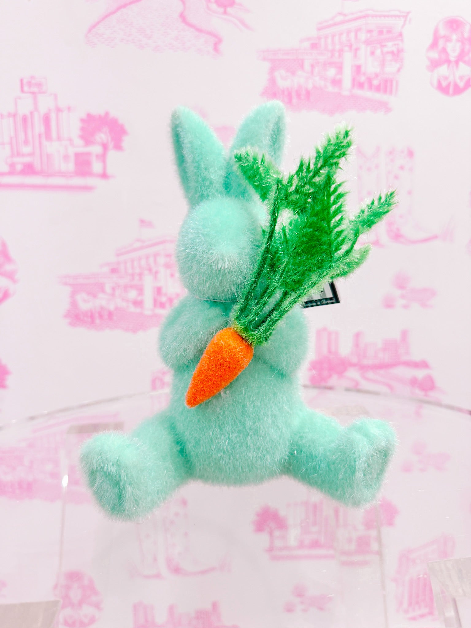 FLOCKED BUNNY WITH CARROT - 8"