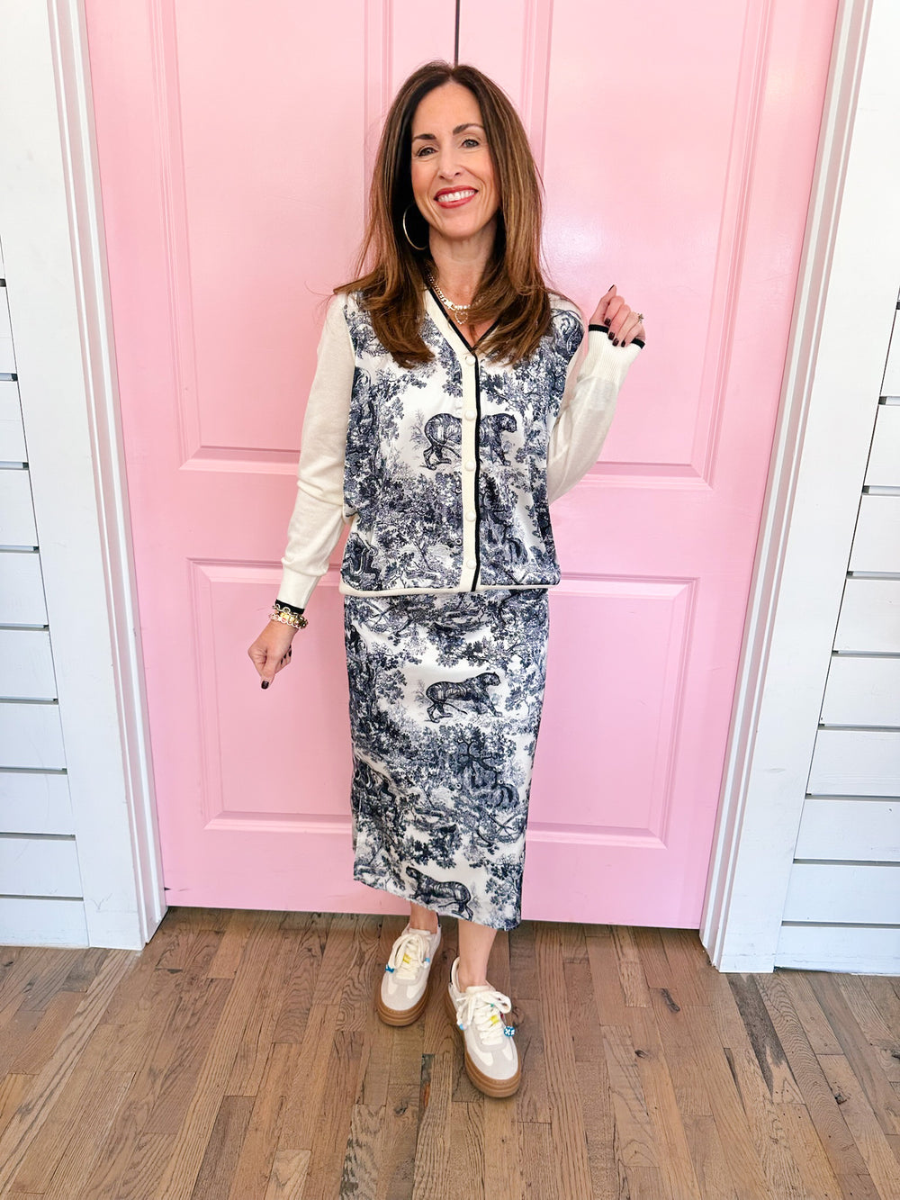 YURI JUNGLE TOILE CARDIGAN - IVORY