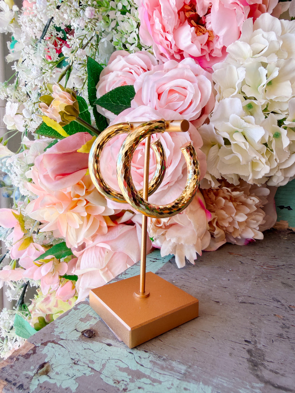 RAYA GOLD HOOP EARRING - LG 50MM