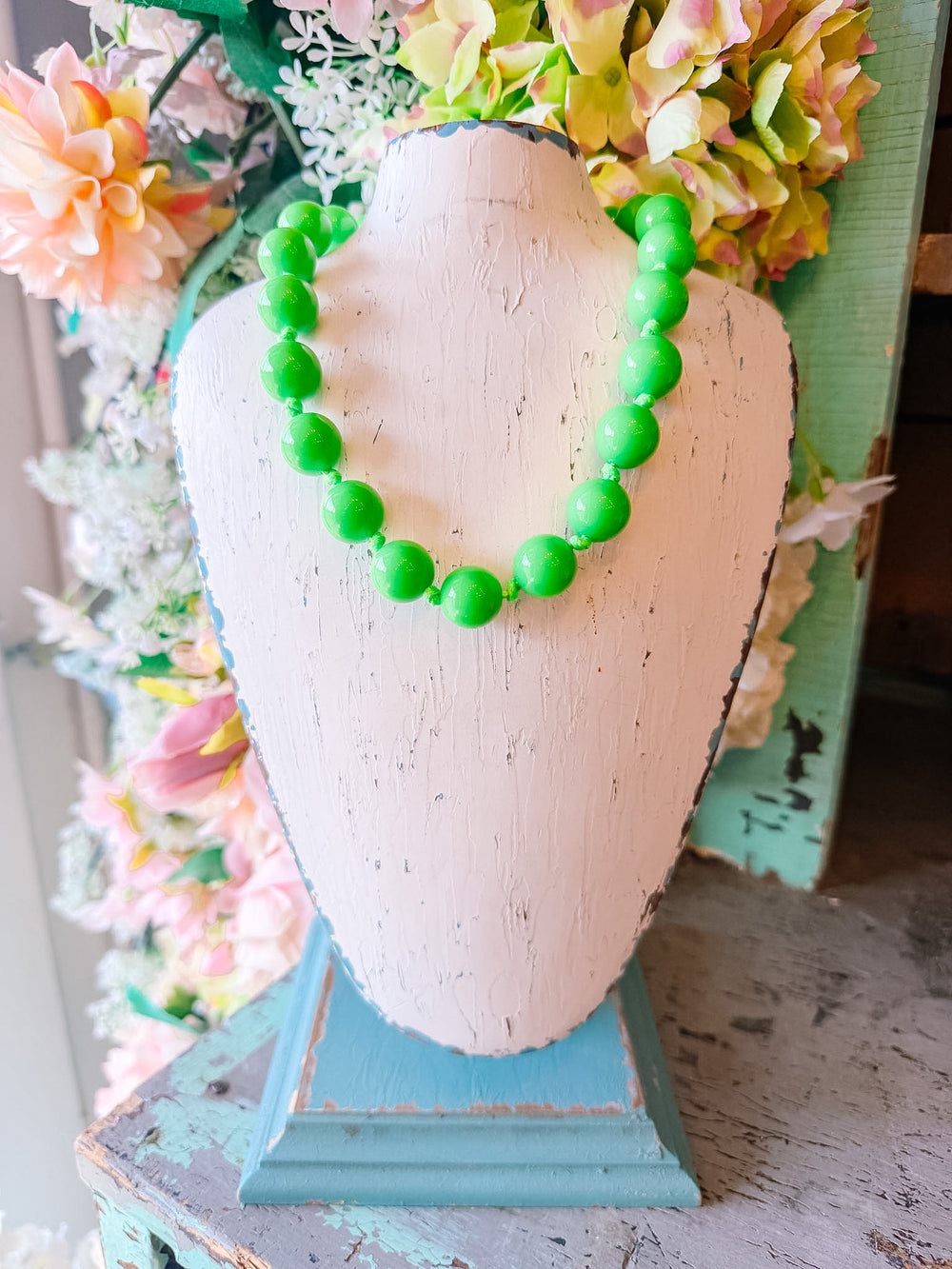 BUBBLEGUM BEADS NECKLACE - GREEN