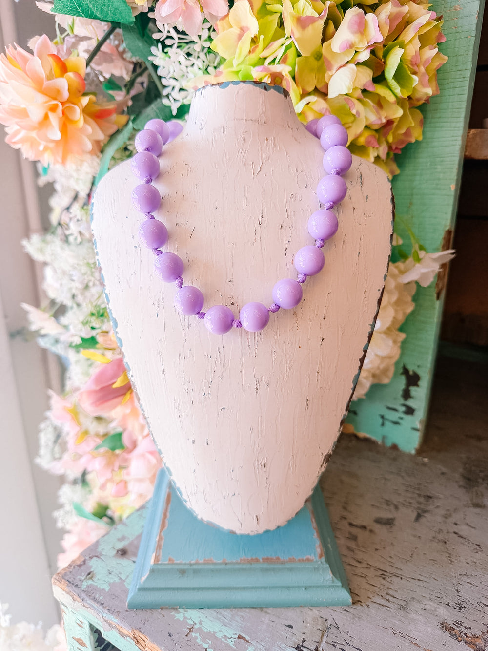 BUBBLEGUM BEADS NECKLACE - PURPLE