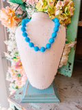 BUBBLEGUM BEADS NECKLACE - BLUE