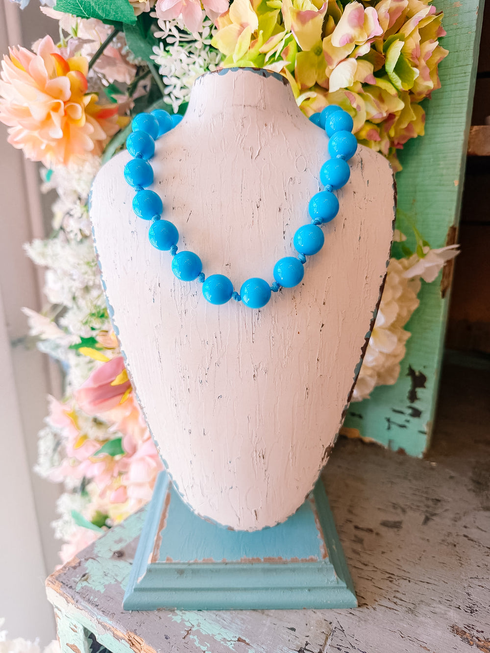 BUBBLEGUM BEADS NECKLACE - BLUE