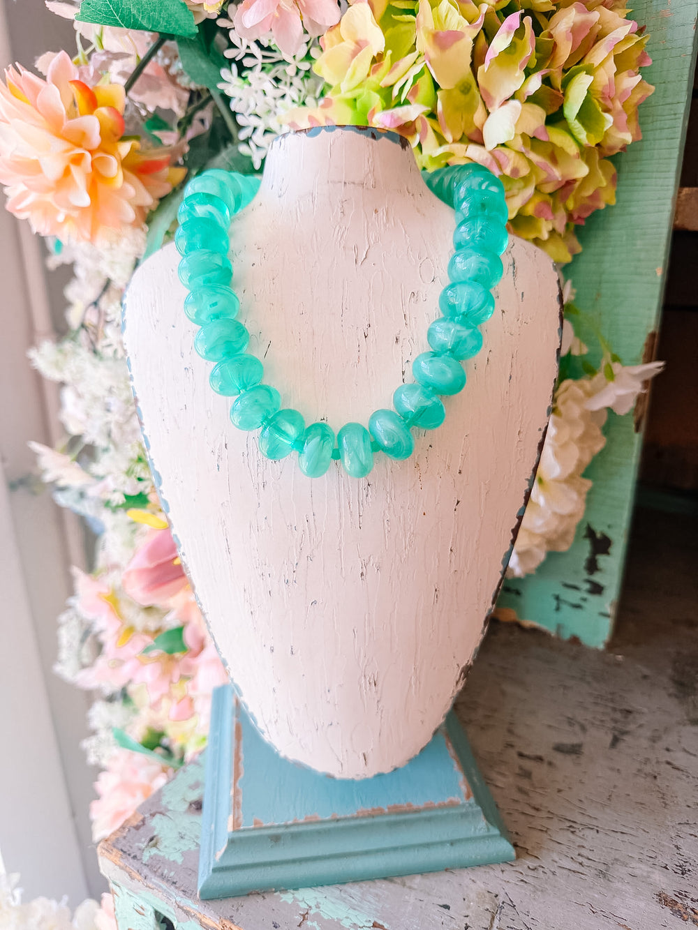 SUGAR BEADS NECKLACE - OCEAN BLUE