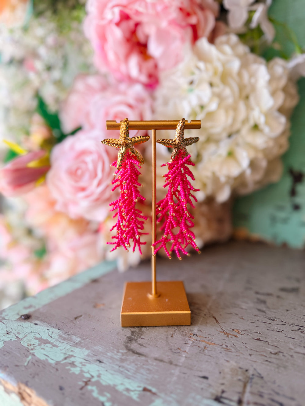 COASTAL STAR EARRINGS - FUCHSIA