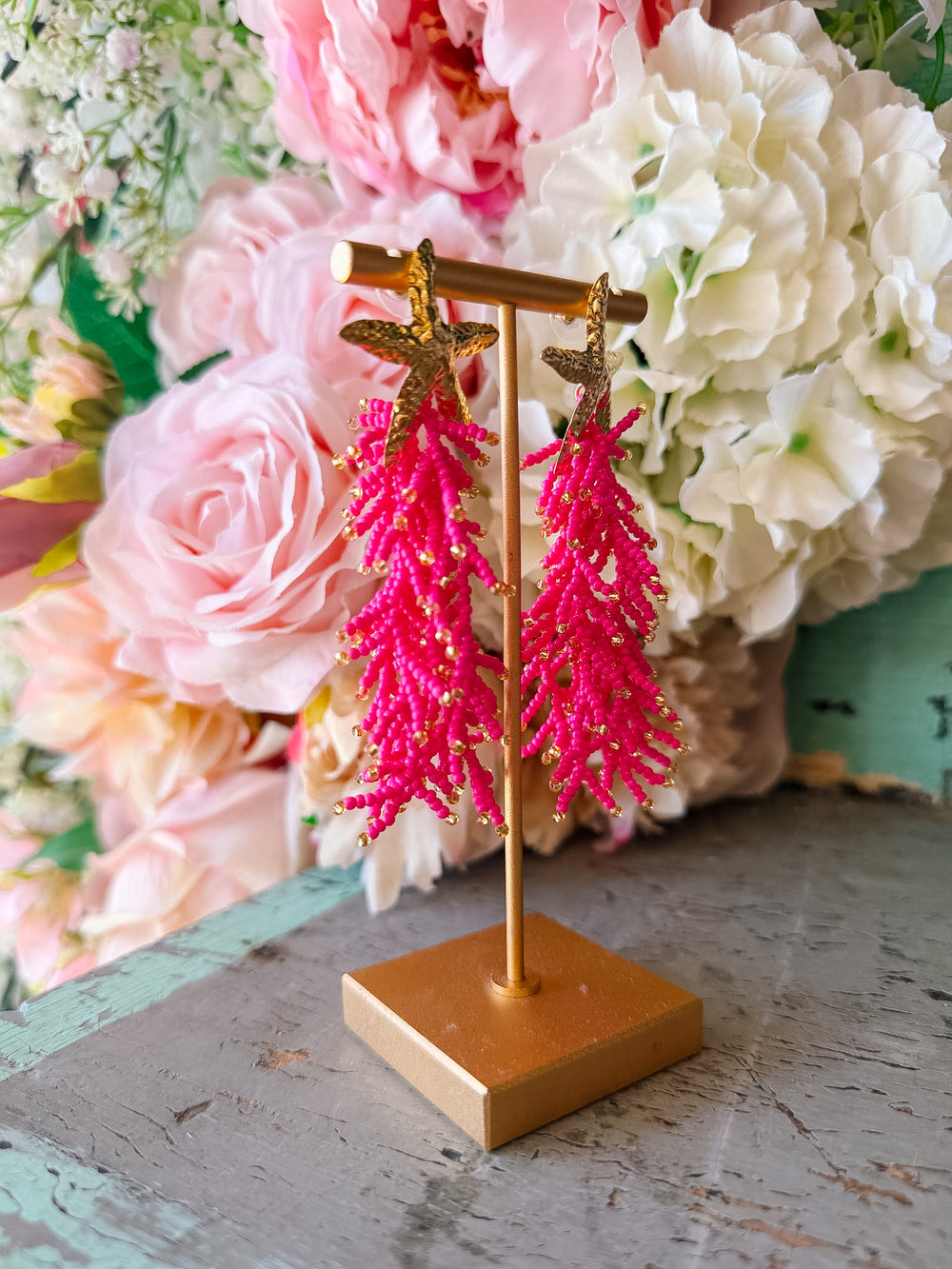 COASTAL STAR EARRINGS - FUCHSIA