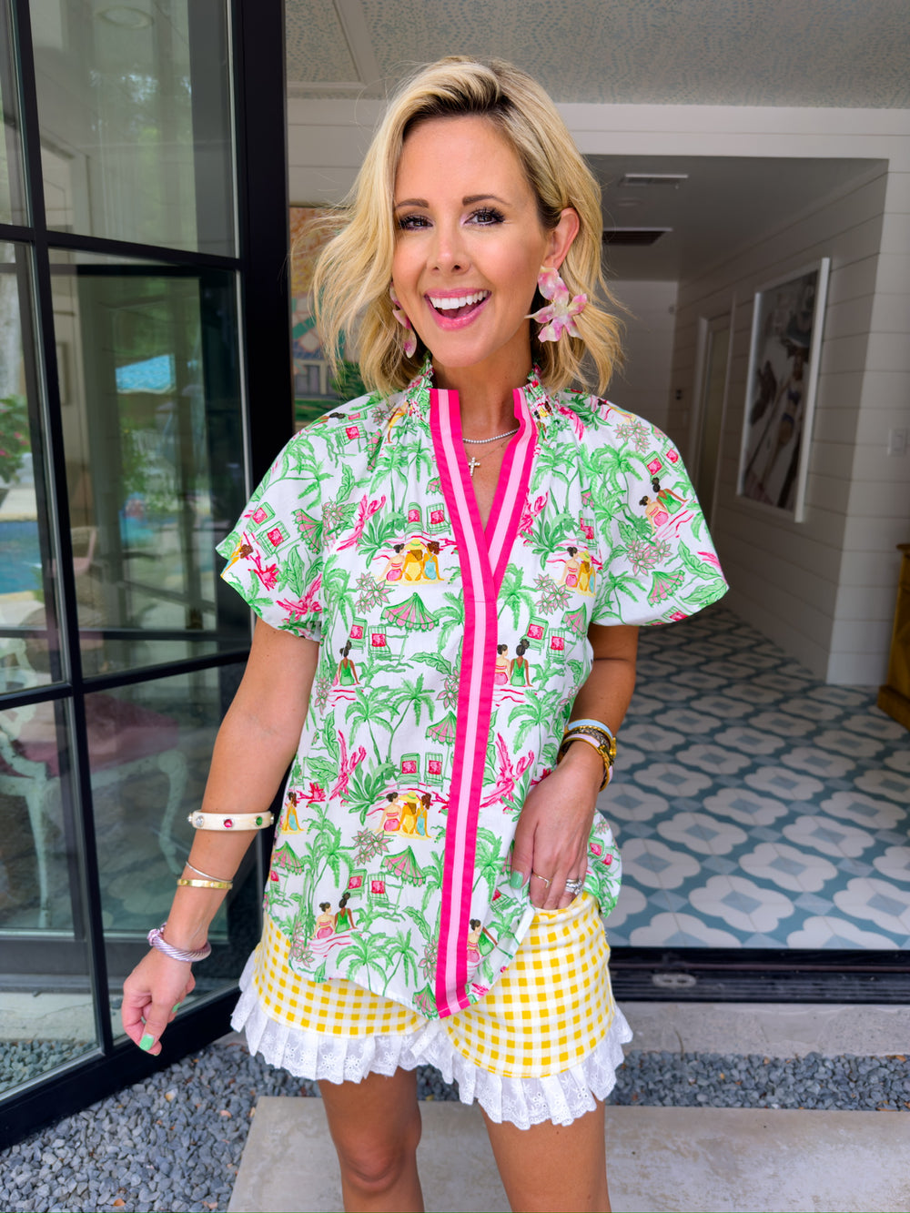 MEET ME IN PARADISE VNECK TOP - GREEN