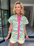 MEET ME IN PARADISE VNECK TOP - GREEN