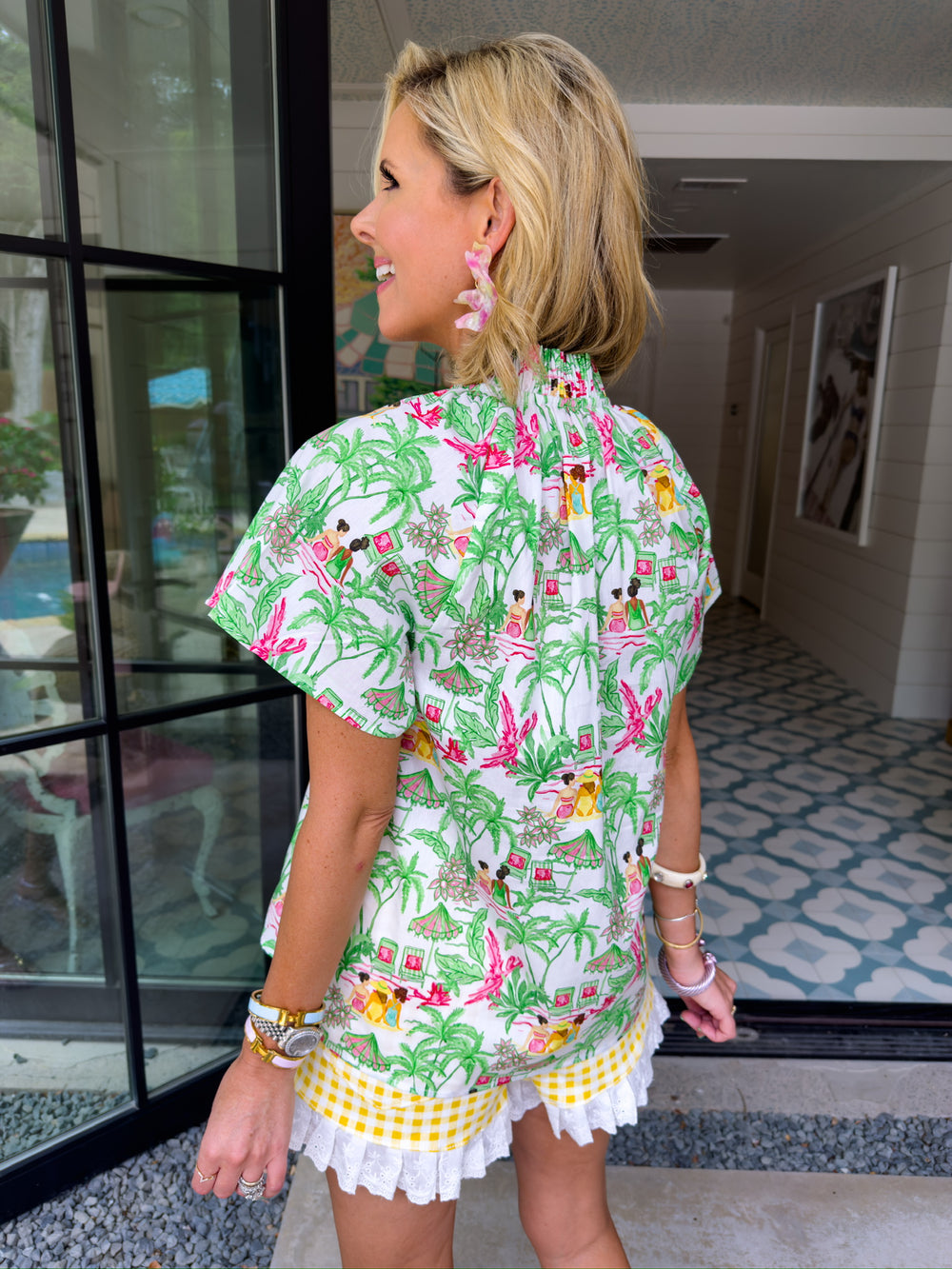 MEET ME IN PARADISE VNECK TOP - GREEN
