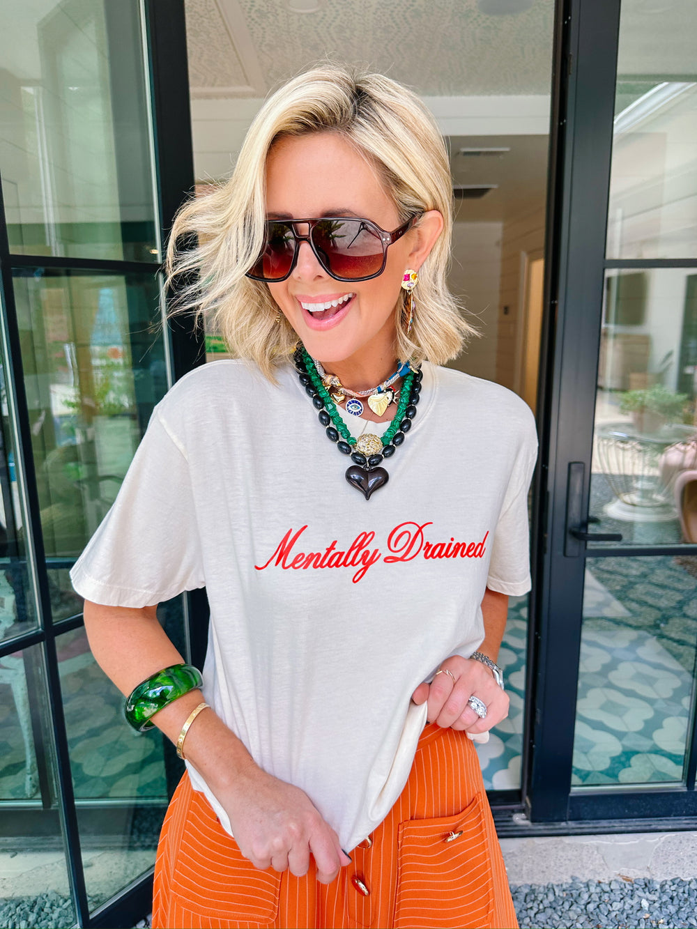 MENTALLY DRAINED CROP TEE