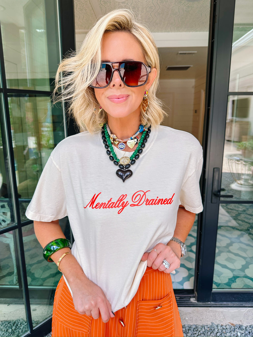 MENTALLY DRAINED CROP TEE