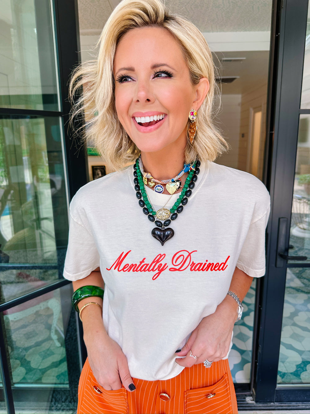 MENTALLY DRAINED CROP TEE