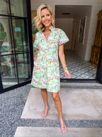 MEET ME IN PARADISE VNECK DRESS - GREEN
