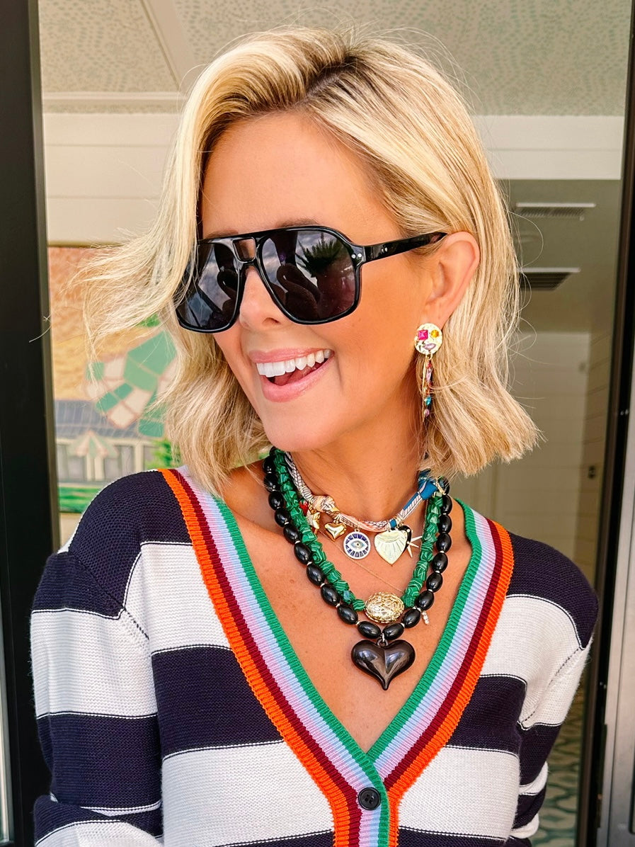 ALYSSA AVIATOR SUNGLASSES - BLACK