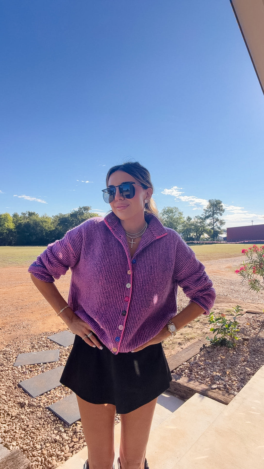 CARLIE COLORFUL BUTTONS CARDIGAN