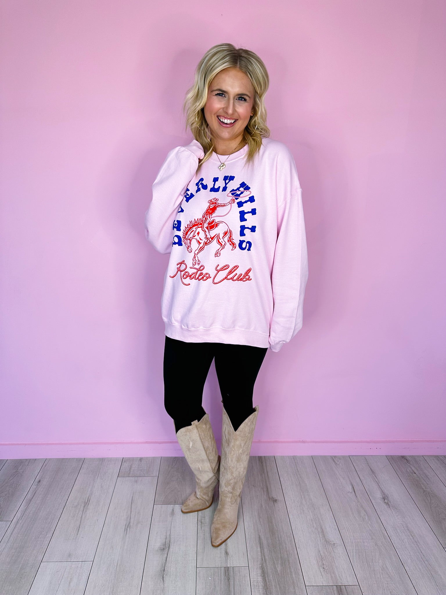 BEVERLY HILLS RODEO CLUB SWEATSHIRT - PINK